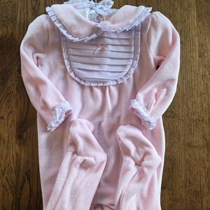Pink Baby Onesie with Ruffled Collar